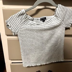 white striped crop top